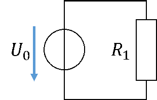 Circuit simplifié pour f tendant vers l’infini : seule R1 sur la source U0
