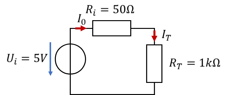 Battery with thermometer as load RT