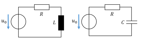 Series connection of R and L and of R and C