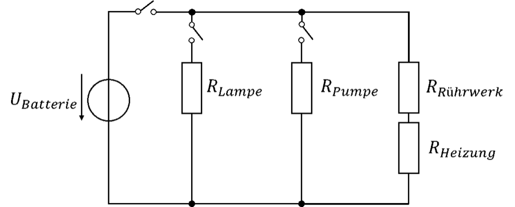 Equivalent circuit with voltage source and resistors