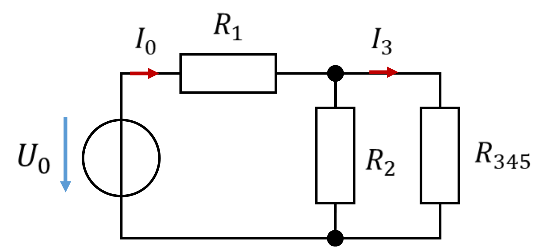 Diviseur de courant composé de R2 et R345