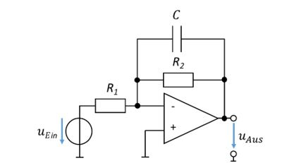 Active low-pass filter with R_1, R_2 and C