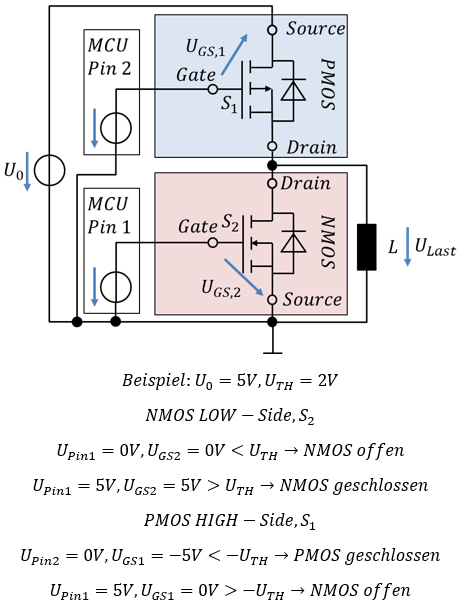 2 Spannungen mit Mosfets schalten 